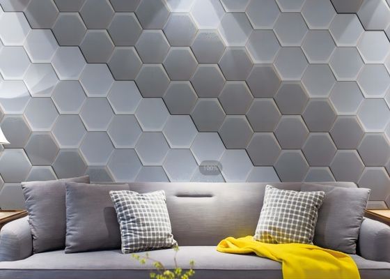 Thickness 4mm 3D PU Leather Wall Panel In Both Residential Commercial Settings