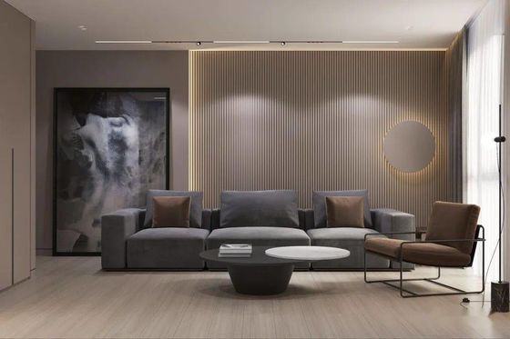 Wood Plastic Composite Sheet Embossing Fluted WPC Panel For Indoor