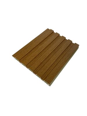 Wood Plastic Composite Sheet Embossing Fluted WPC Panel For Indoor
