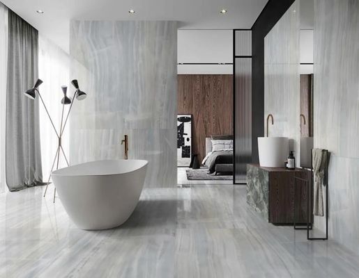 Glossy PVC Marble Sheet Water Resistance White For Furniture