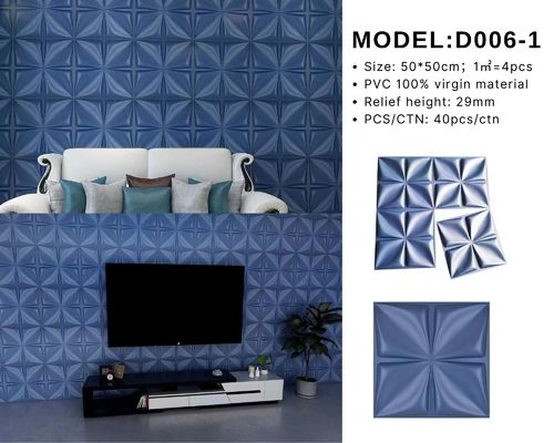 Thickness 1mm Interior 3D Wall Panels Decorative Plastic Cladding Sheets