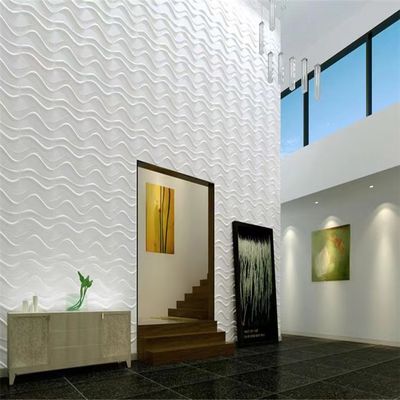 White Interior 3D Wall Panels Smooth Surface PVC Cladding Sheets