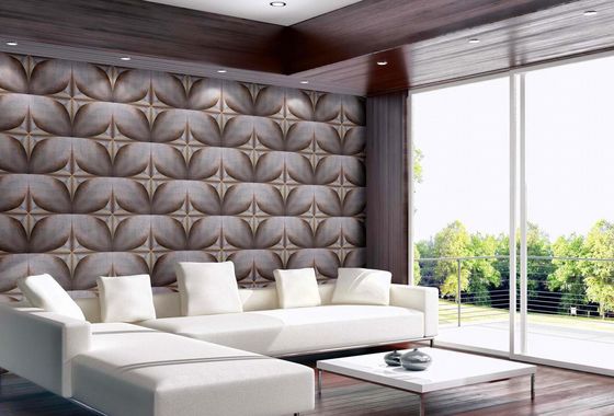 Moisture Proof 3D Leather Wall Panel Customized Leather Foam Wall Panels