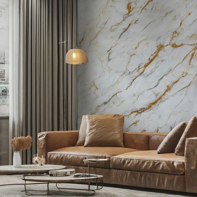 White Marble Printed Pvc Wall Panels Cladding Water Resistance